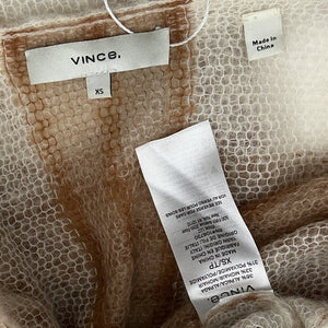 Vince Tan Checked Crewneck Sweater Size XS