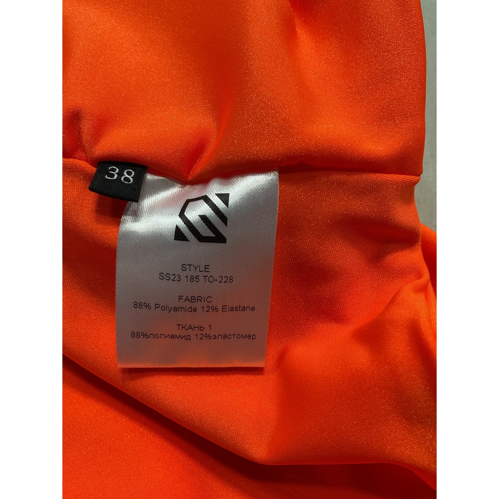Giuseppe Di Morabito Orange Rosette Detail One Shoulder Crop Top Size 38