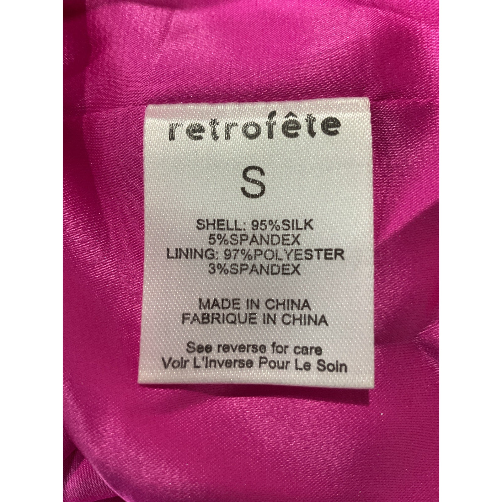 Retrofete 'Anahita' Pink Silk Dress Size S