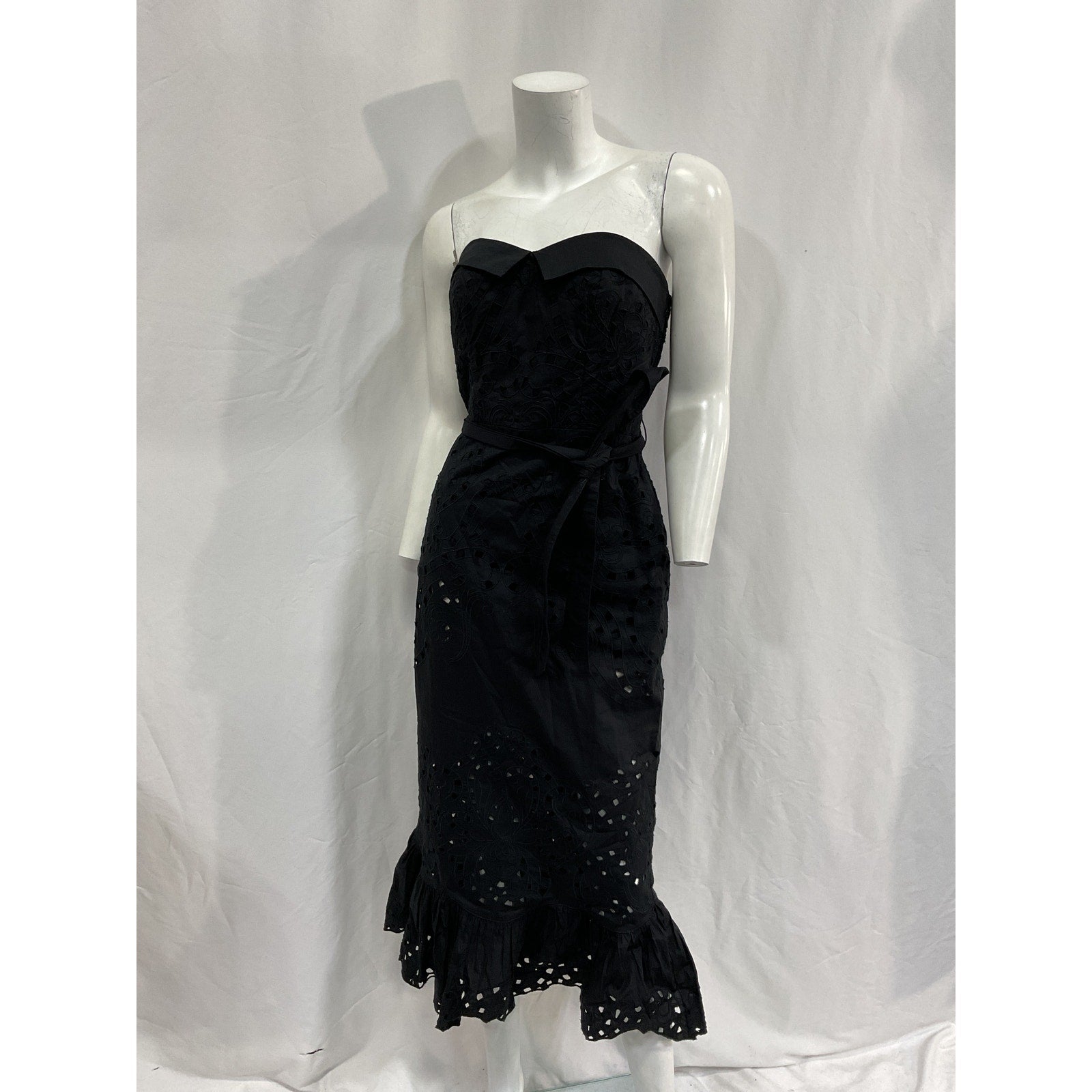 Hemant And Nandita 'Mohi' Black Cotton Midi Dress Size S - NWT