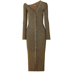 Staud Metallic Gold Craftsman Dress Size S