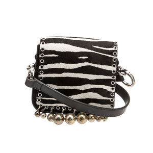 Isabel Marant Textured Multicolor Zebra Flap Crossbody Bag