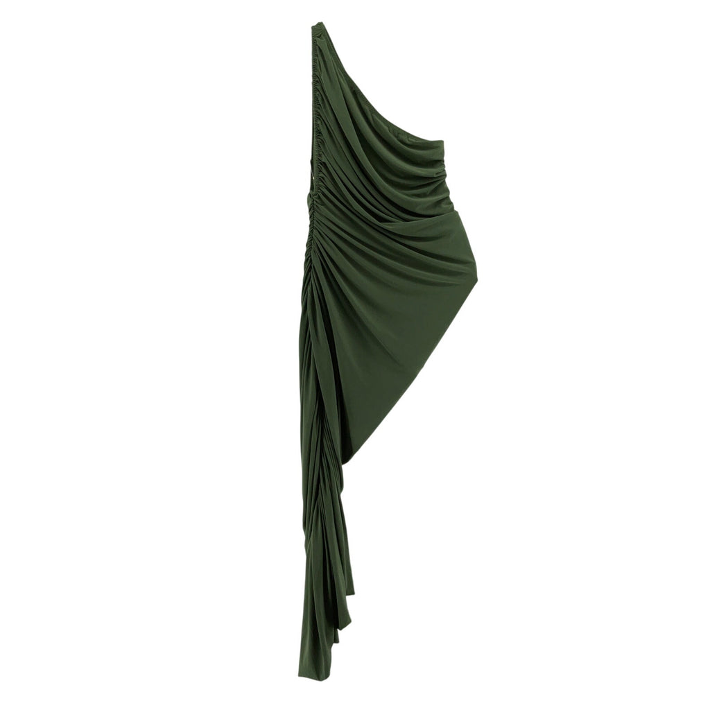 Norma Kamali 'Diana' Green Poly Gown Size M