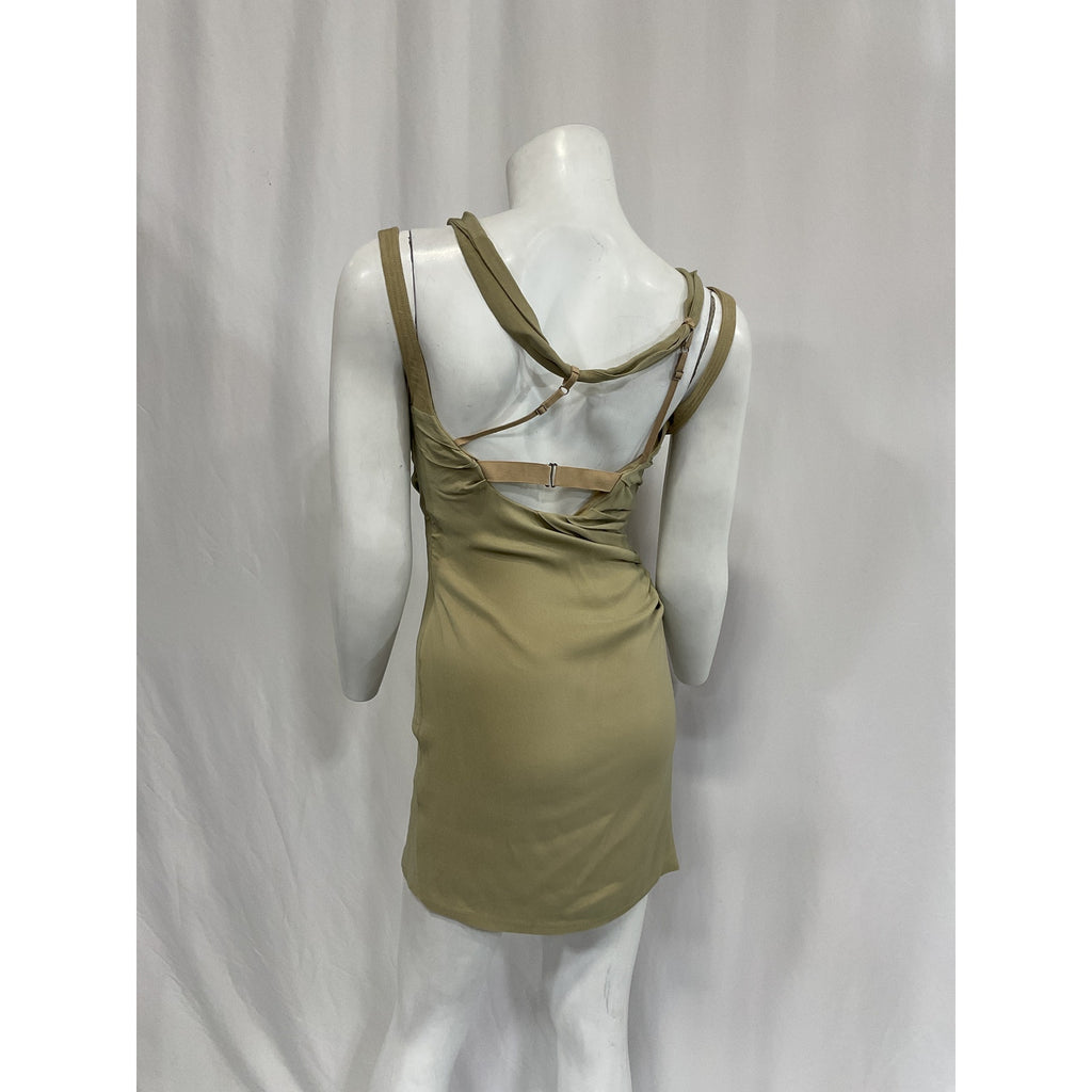 Jacquemus 'Soffio' Beige Crepe Mini Dress Size 4