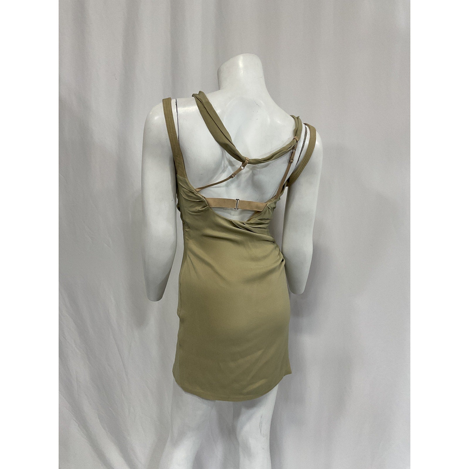 Jacquemus 'Soffio' Beige Crepe Mini Dress Size 4