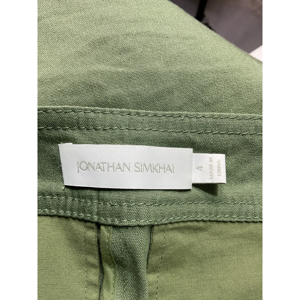 Simkhai 'Carolina' Green Linen Cargo Utility Pant Size 4