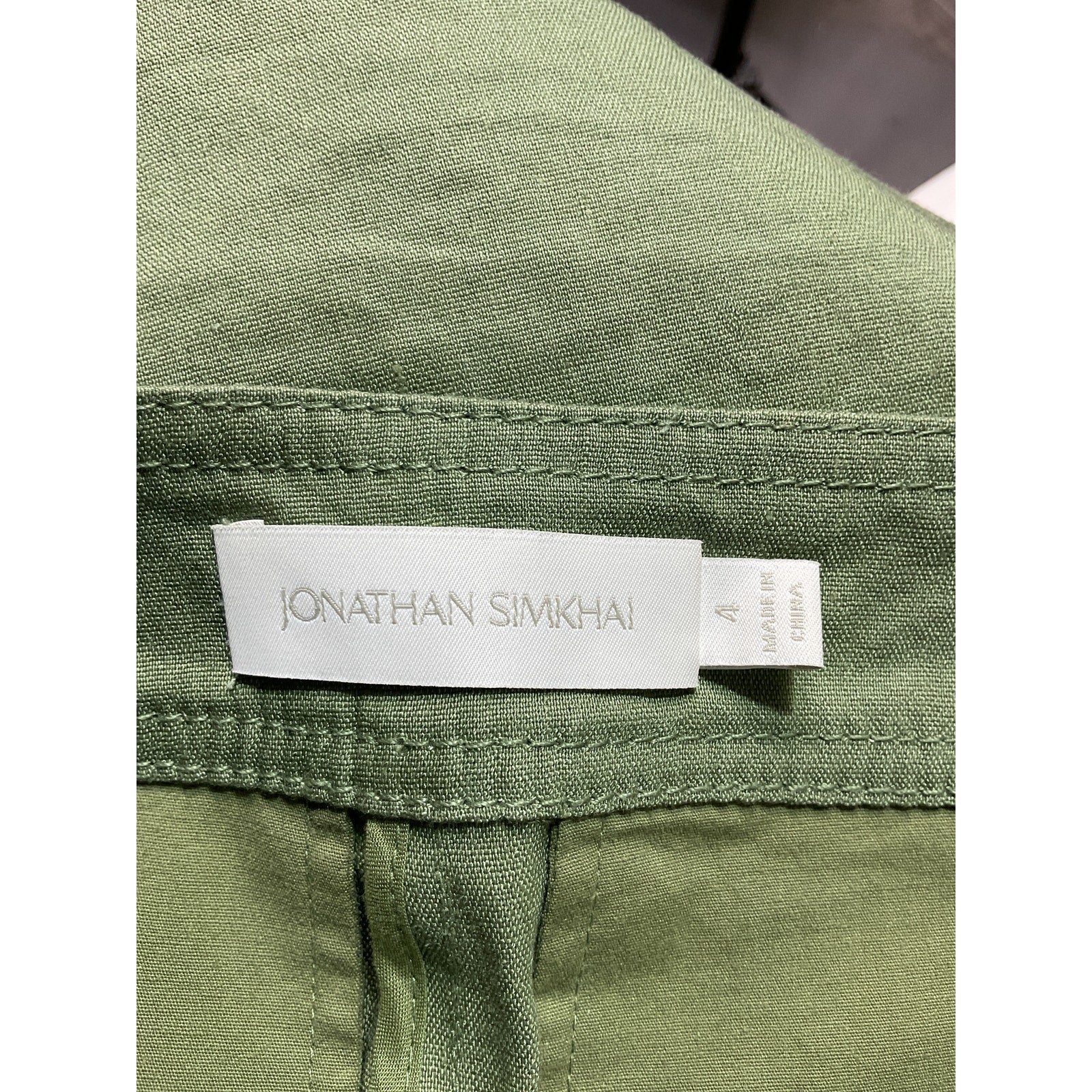 Simkhai 'Carolina' Green Linen Cargo Utility Pant Size 4