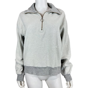 Helmut Lang Cozy Gray Half Zip Pullover Sweatshirt Size M
