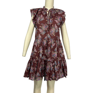 Veronica Beard Ruffled Brick Multi Zee Paisley Size 6 Dress