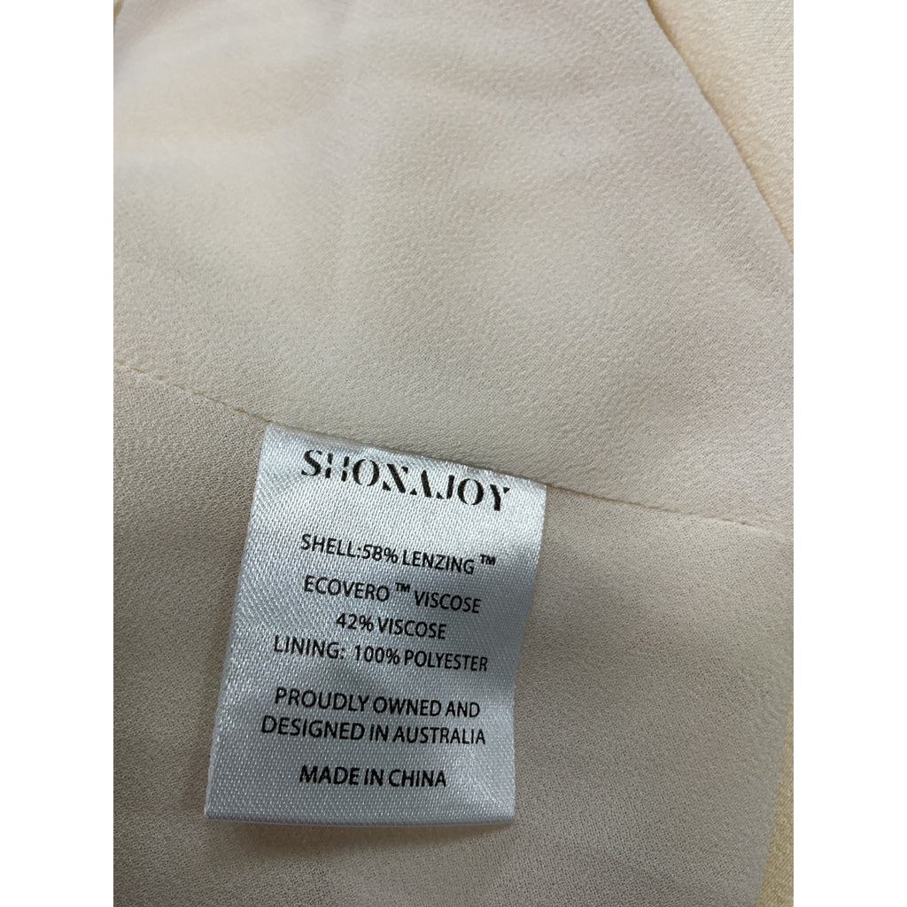 Shona Joy 'La Lune' White Viscose High Neck Ruched Maxi Dress Size 6