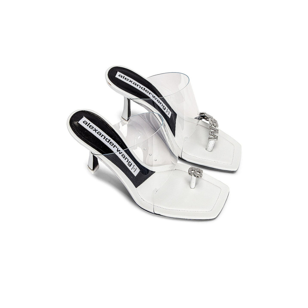 Alexander Wang 'Ivy' White Pvc 85 Mule Size 8.5