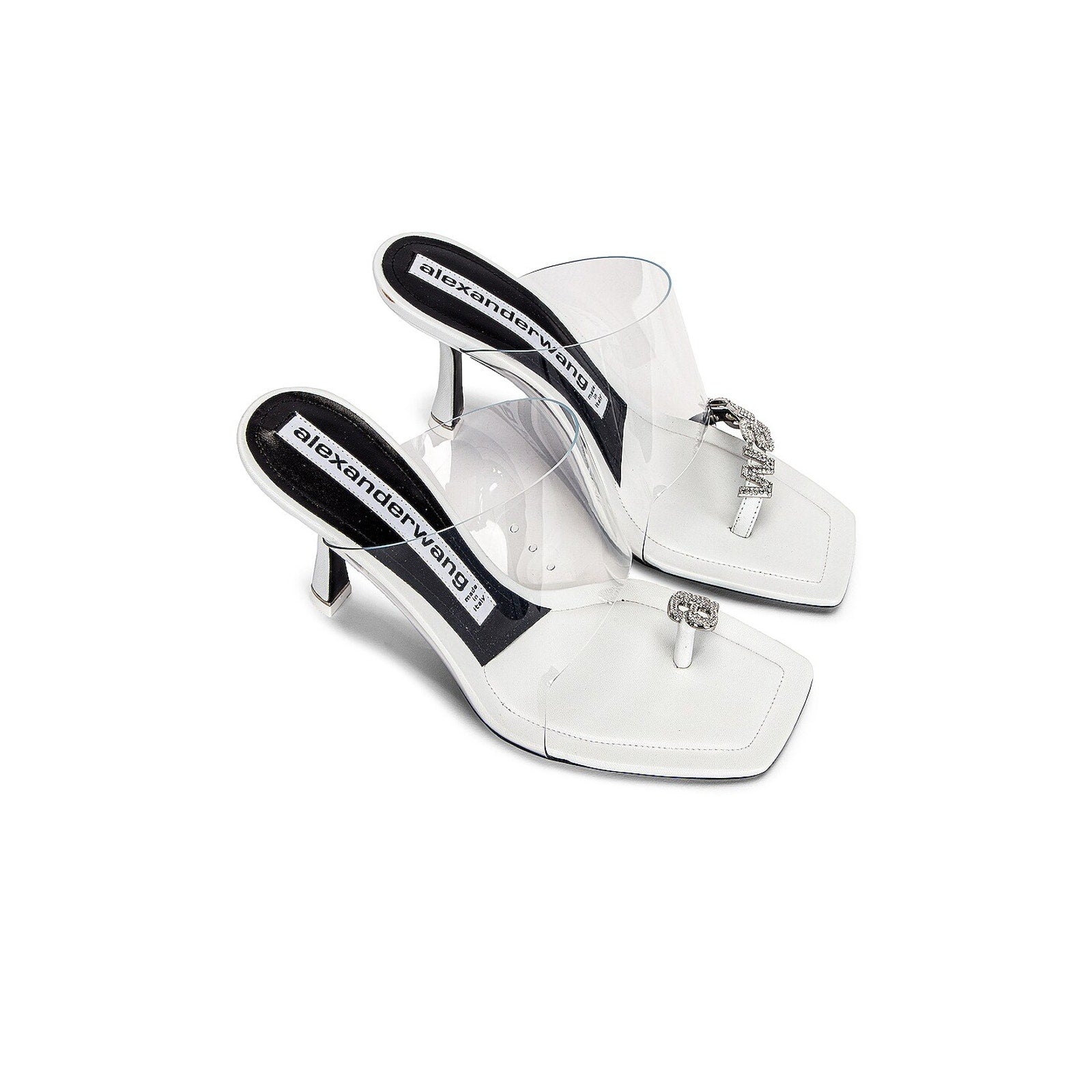 Alexander Wang 'Ivy' White Pvc 85 Mule Size 8.5
