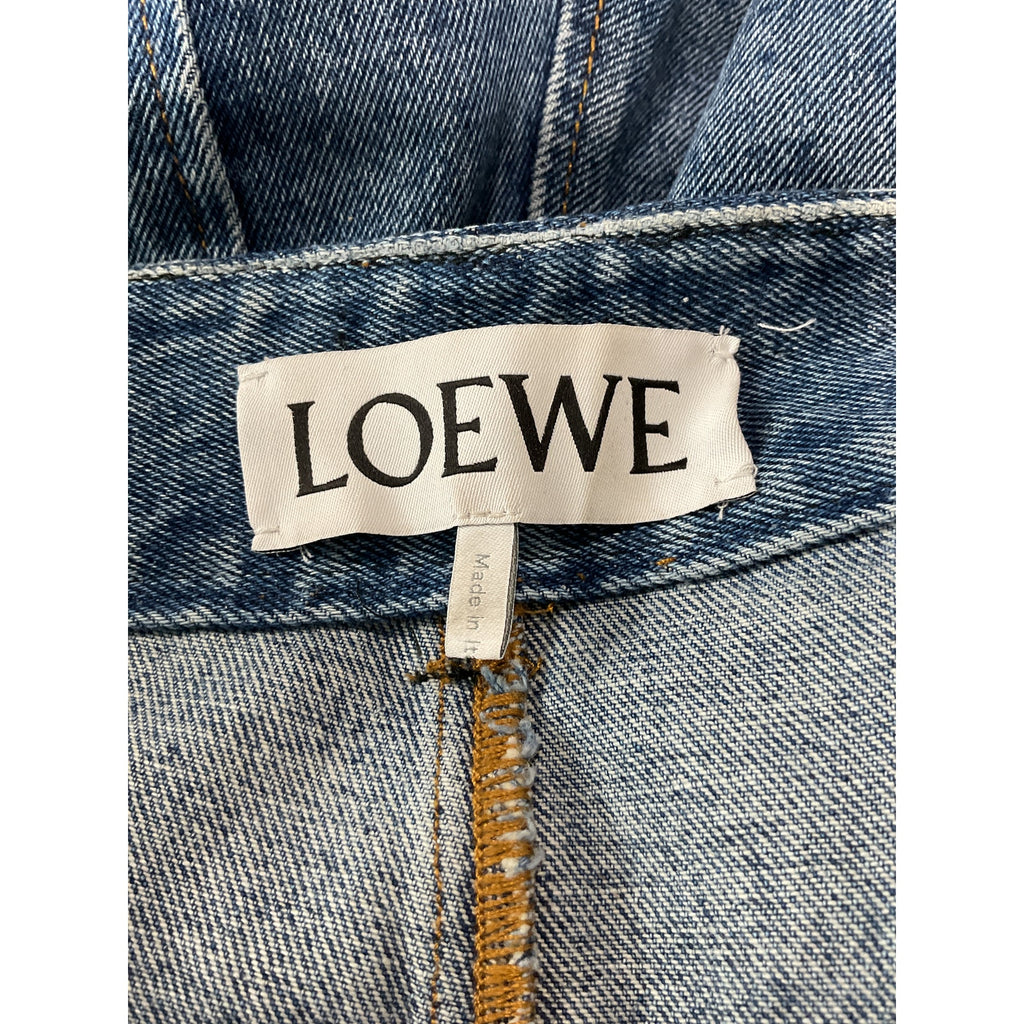 Loewe 'Anagram' Blue Polyester Denim Shorts Size 40