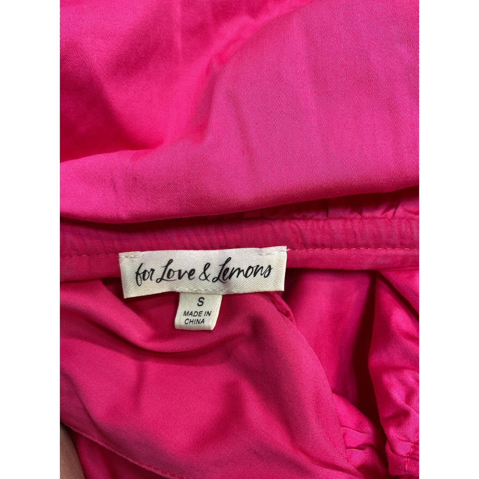For Love & Lemons 'Clementine' Pink Poplin Mini Dress Size S
